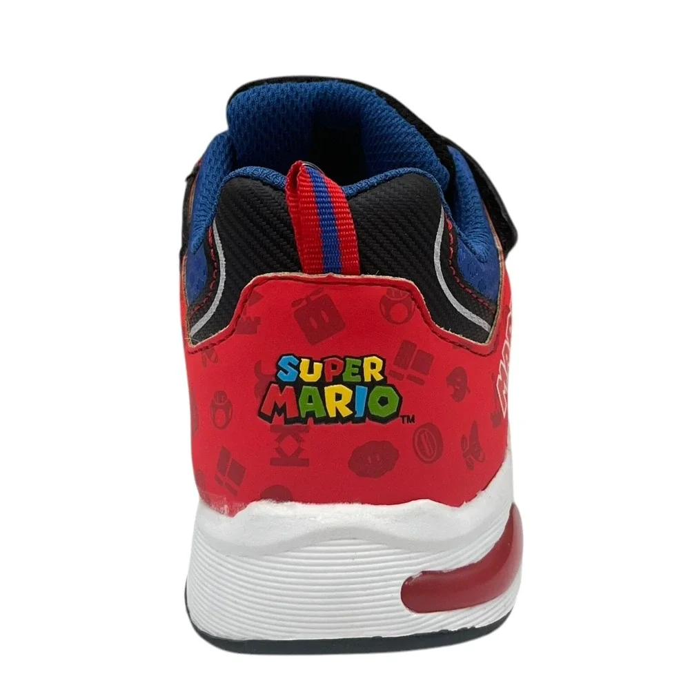 Nintendo Super Mario Youth Boys Slip-on Sneakers Size 2 (2Y) Blue-Multi Light Up